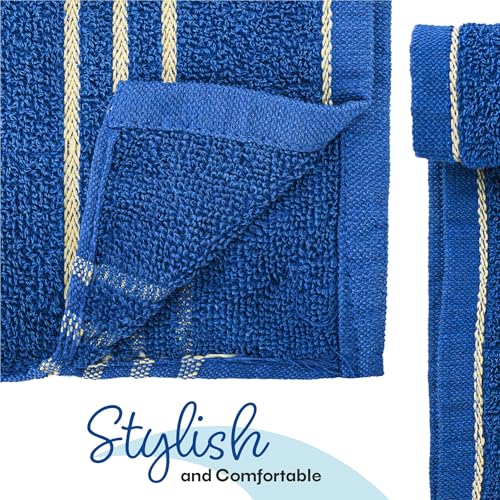 Image of Urbane Home Pack of 4 Soft Cotton Face Towels for Men & Women | Easily Washable | Pocket Towels & Workout Gym Napkins for Men - Dark Brown & Blue