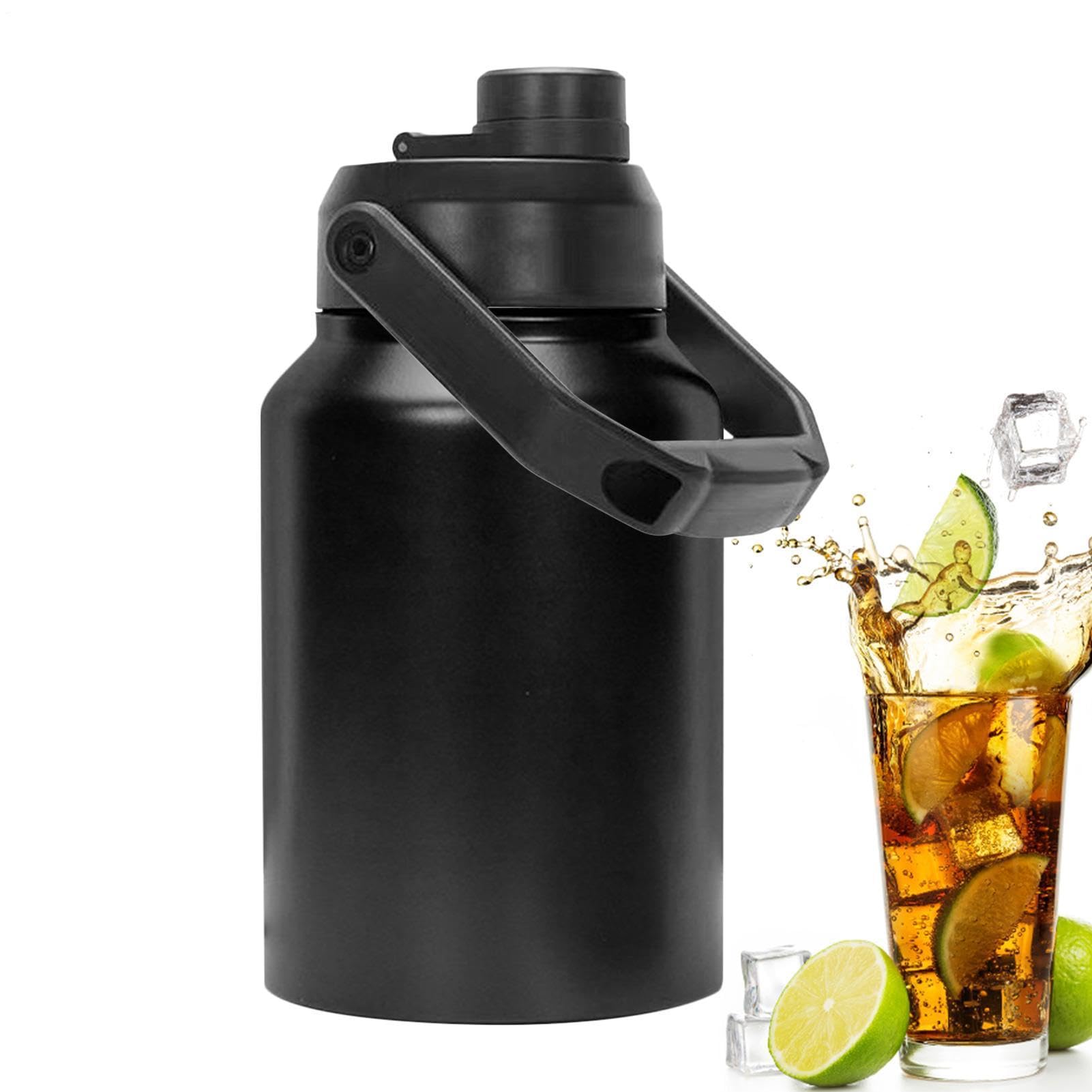 Jarra de Hielo | Jarra de vacío de acero inoxidable con aislamiento de | ancha | Botella de agua helada con aislamiento de vacío de hielo y ancha, de dos pisos