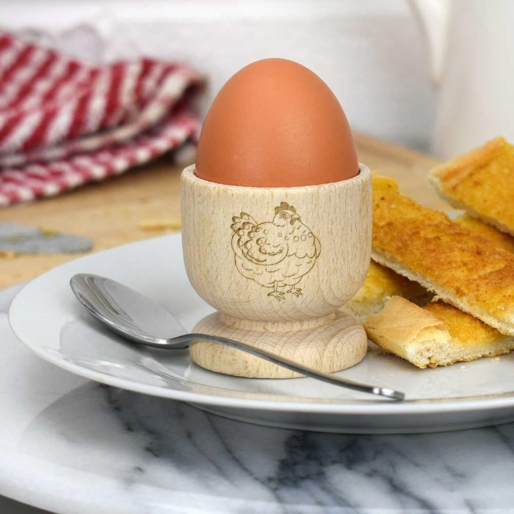 'Chubby Chicken' Wooden Egg Cup (EC00028759)