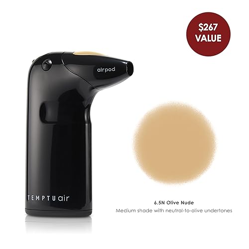 Vista 12 de TEMPTU Kit de inicio de aerógrafo de aire: maquillaje profesional inalámbrico para aerógrafo en casa, apto para viajes, antienvejecimiento, de larga