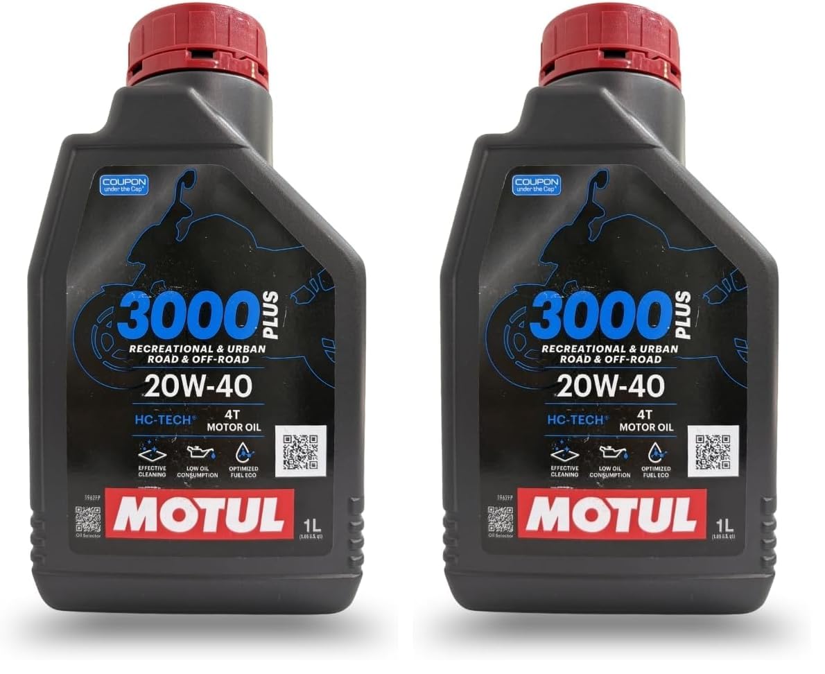 Motul 3000 4T Plus 20W40 API SN HC Tech Engine Oil for Bikes (1 L