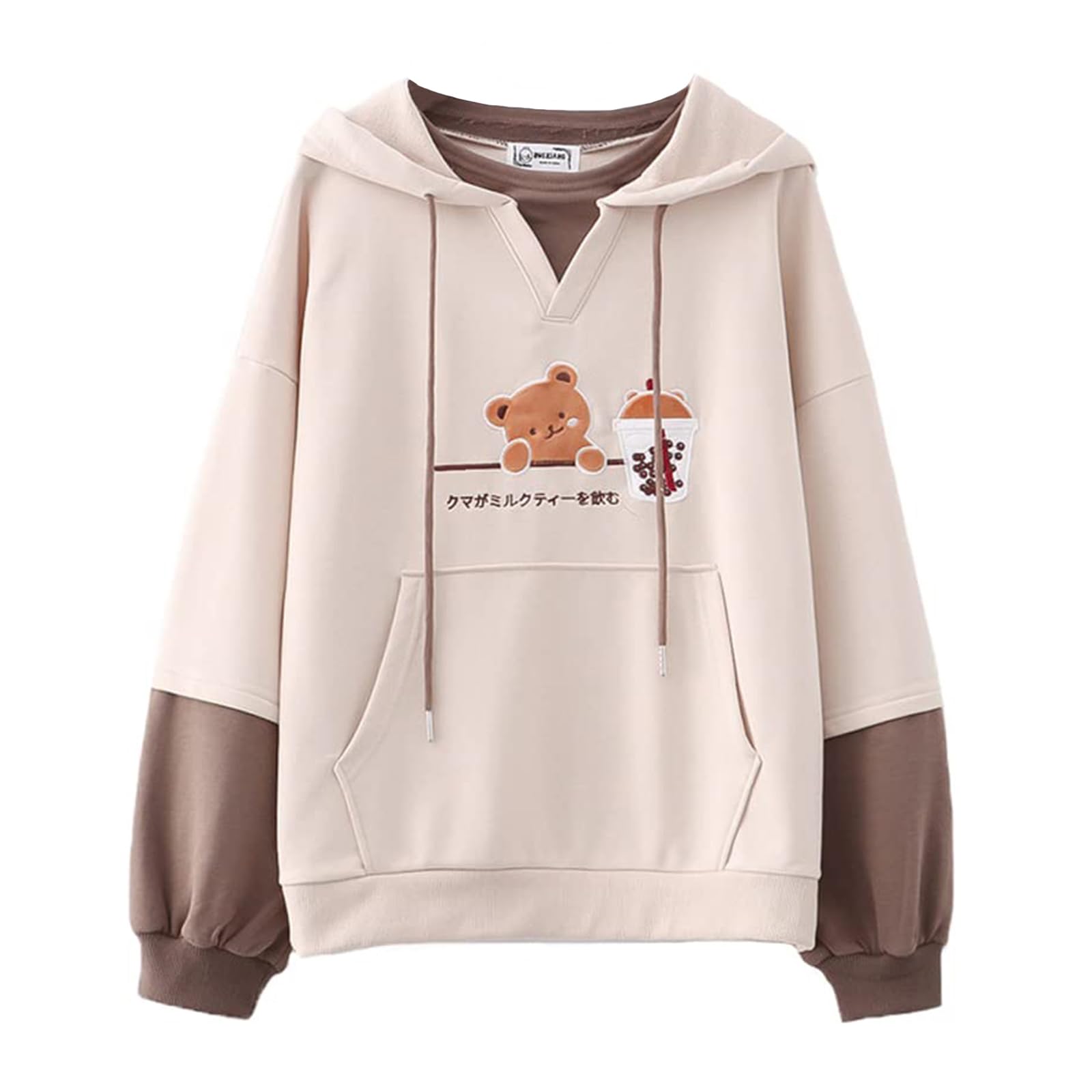 Dames Schattige Beer Borduren Hoodie Meisje Kawaii