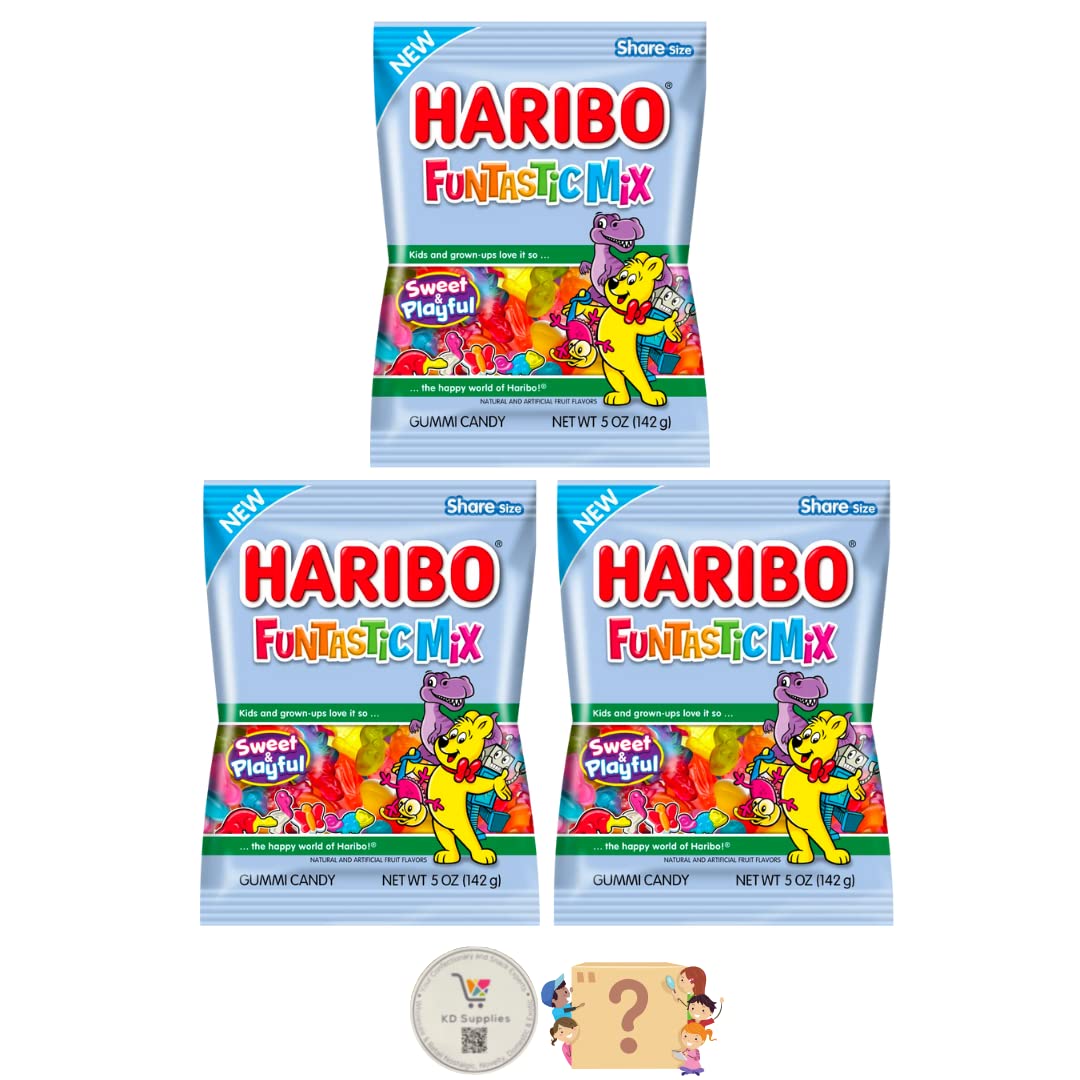 Haribo Gummi Candy Soft & Chewy Delicious Gummies, (Pack