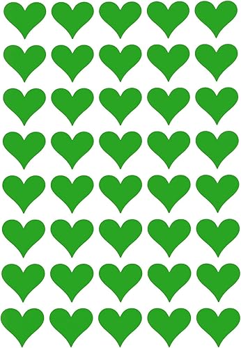 Royal Green Calcomanías en forma de corazón de 0.748 in perfectas para decorar sellos de sobre, bolsas de recuerdo de fiesta, sellos de bolsas de