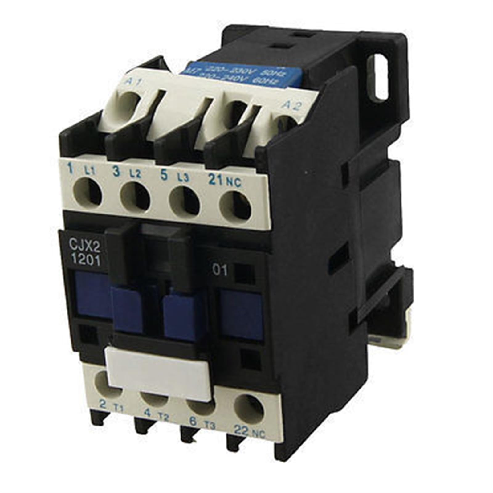 Contacteur AC triphasé CJX2-1201 boîtier rail DIN 12A - 2