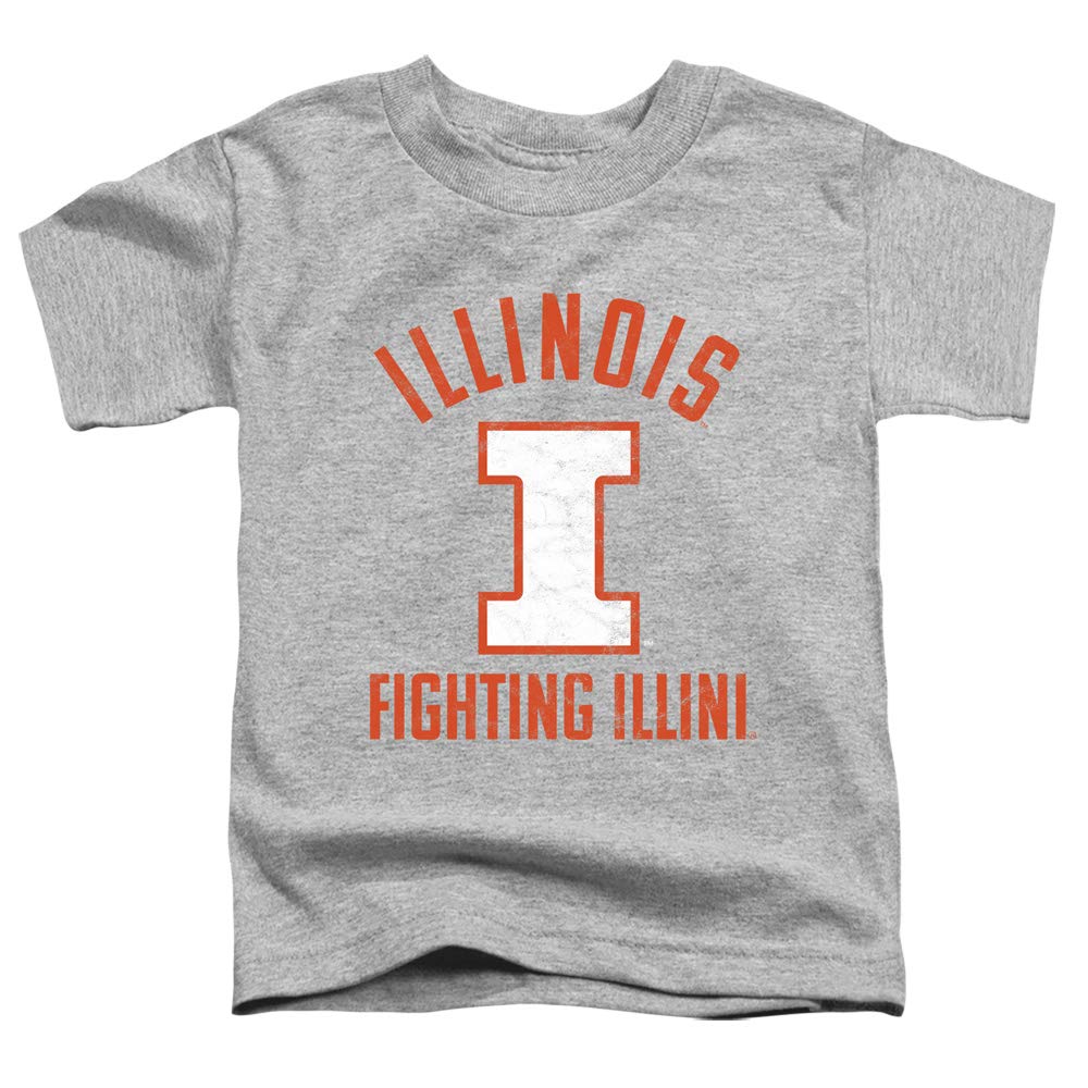 University of Illinois Official UIUC Logo Unisex Toddler T Shirt,Athletic Heather, 4