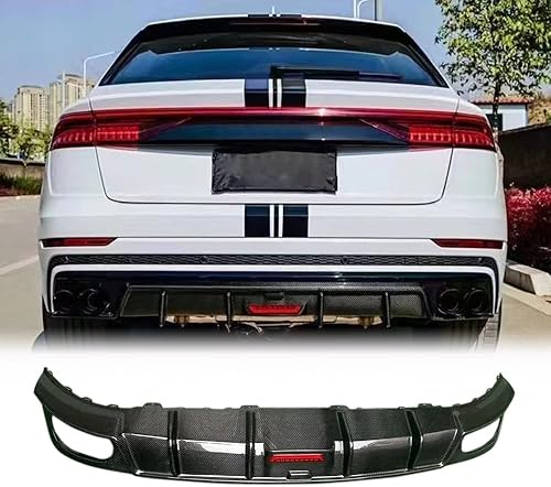 Difusor trasero de fibra de carbono para Audi Q8 SQ8 2021-2022 Sport Utility 4 puertas, cubierta de parachoques trasero de labio inferior, protector
