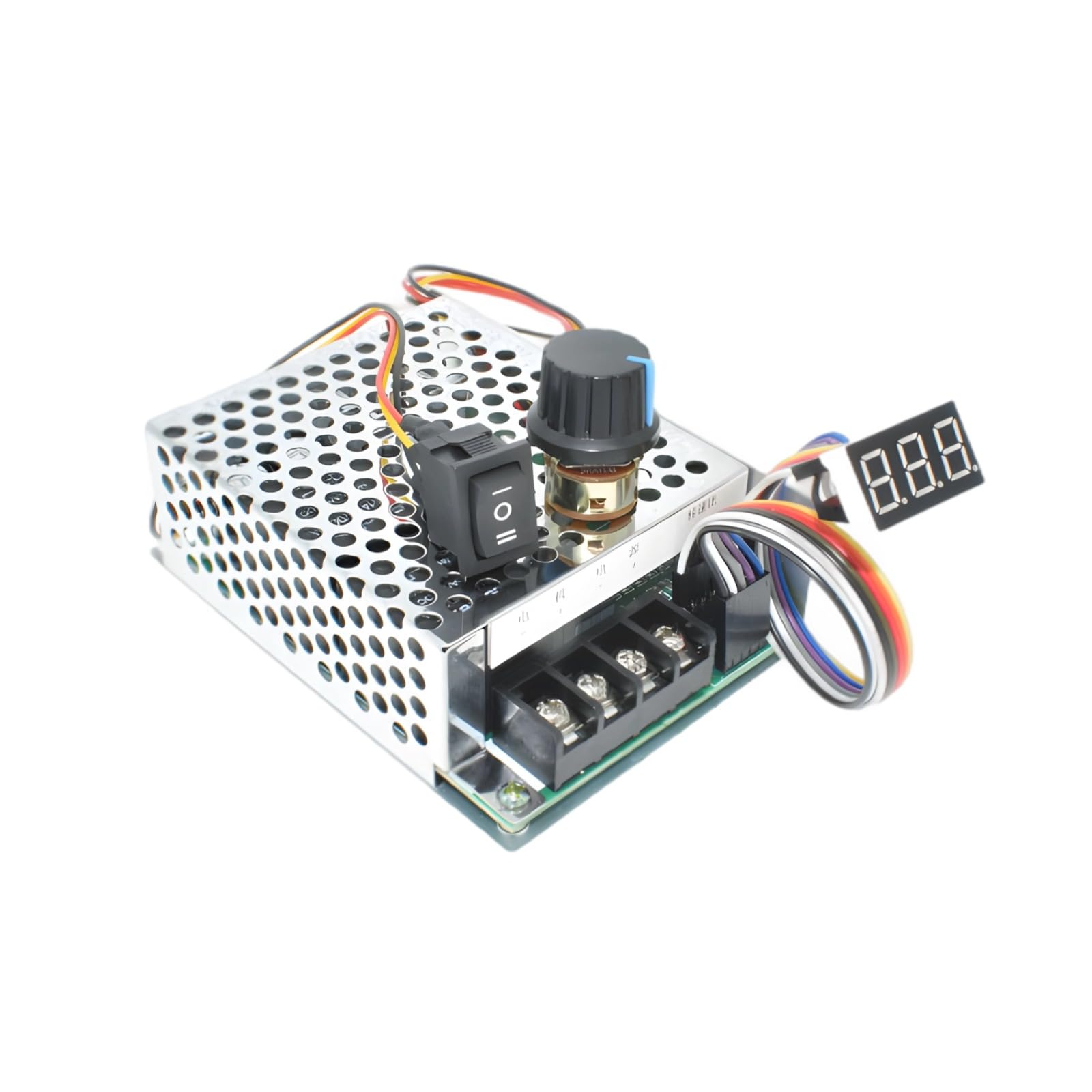 Motorregler 10-55 V DC, 60 A PWM Motordrehzahlregler mit Digitalanzeige, CW/CCW-Umschalter, einstellbarer Drehzahlregler, Metallschale, 11 x 7,8 x 3,8 cm