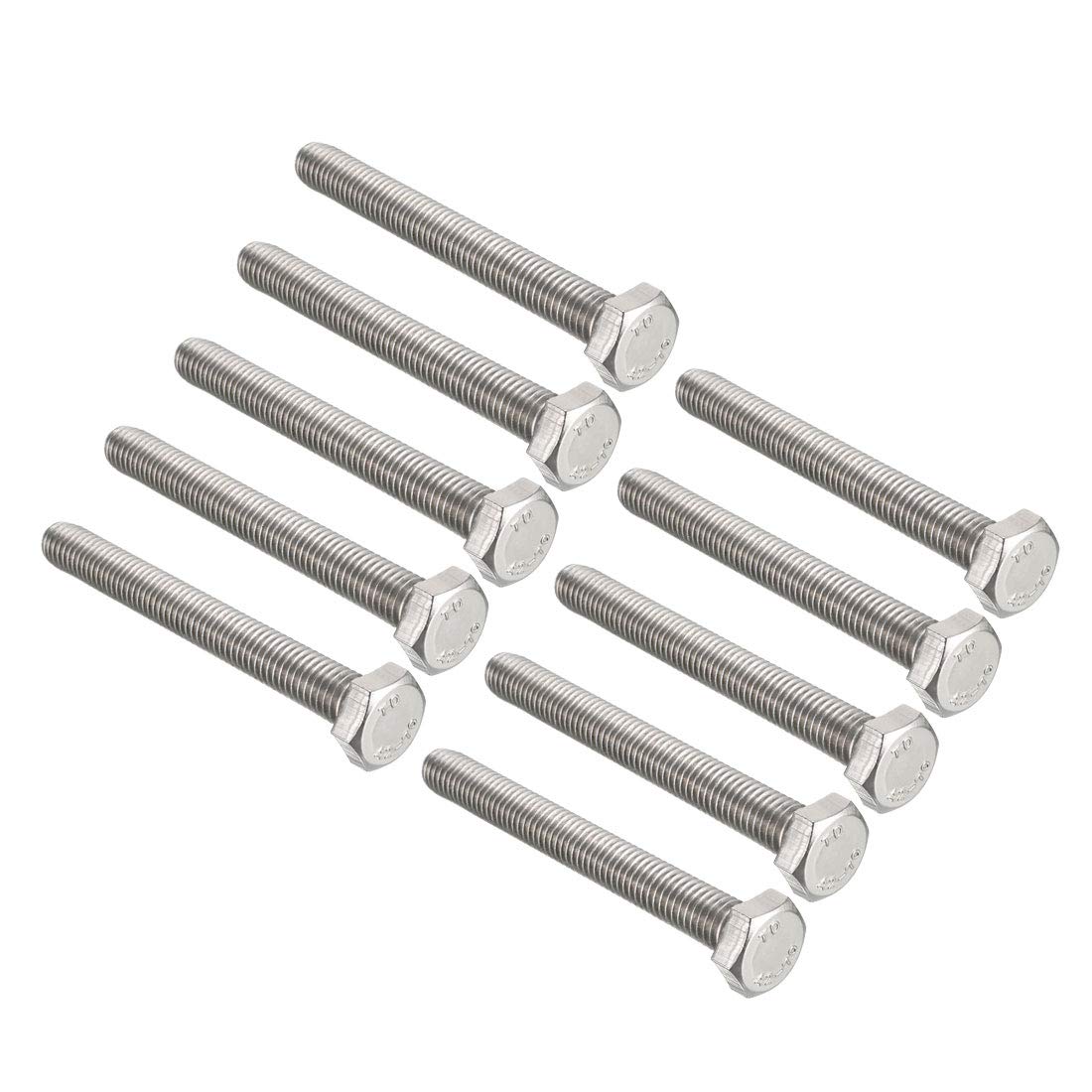 uxcell M8x70mm Hex Bolts 304 Stainless Steel Hexagon Screw Bolt 10 Pcs