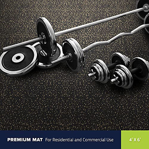 IncStores 4x6 Premium Mat Vulcanized Rubber Exercise Mat, High Density Floor