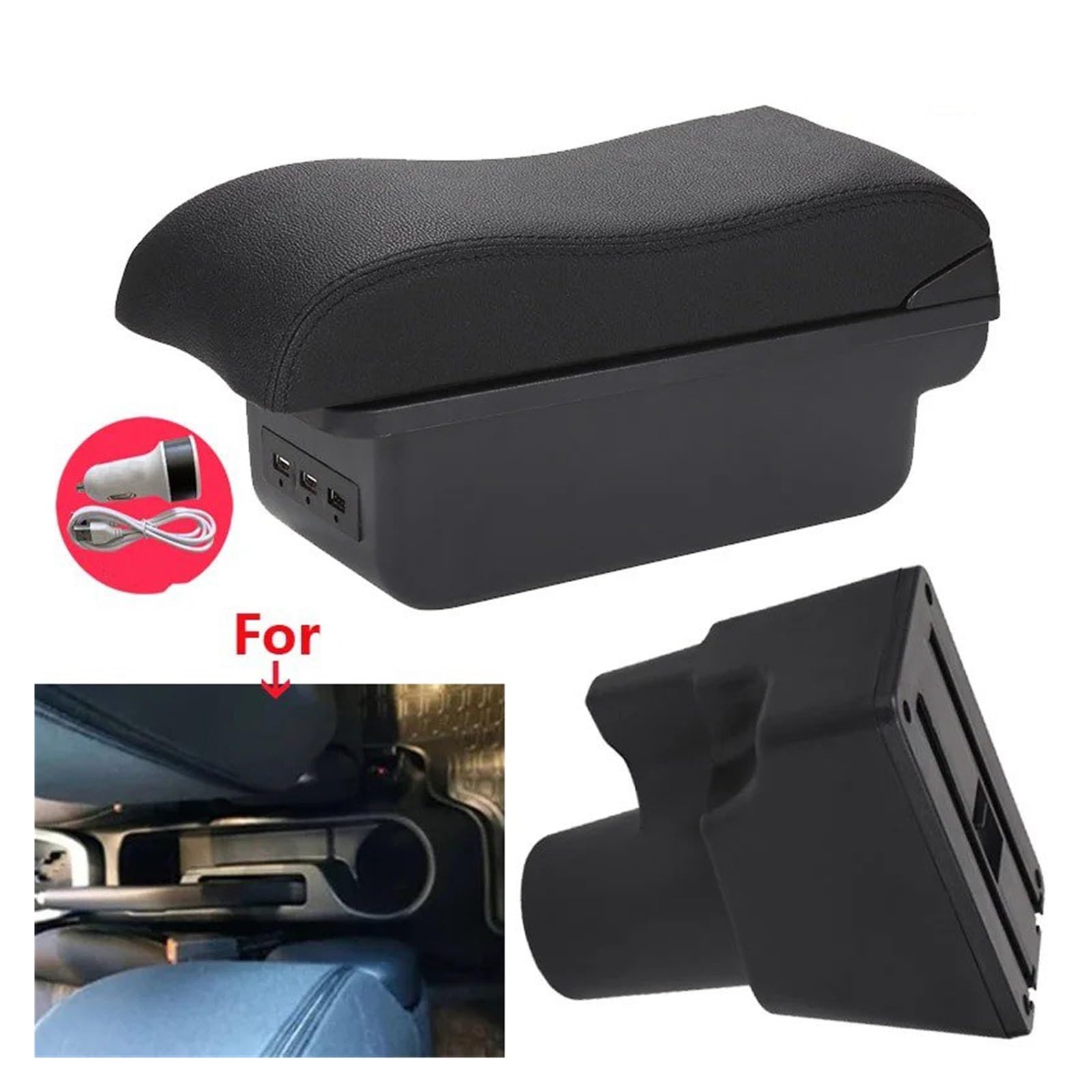 Per Kia Per Picanto Scatola Portaoggetti Bracciolo Auto Interno Curvo