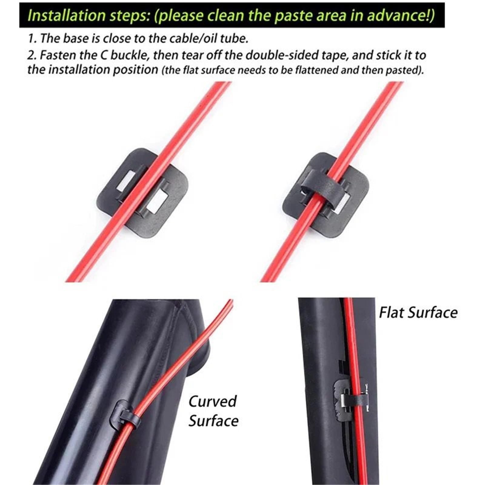 Zestaw linki sprzęgła motocykl 1~20 par kabel rowerowy Stick-on klamra prowadząca rowerowa przerzutka do hamulca obudowa zacisk do żyłki rowerowy adapter zaciskowy rury olejowej(10 pairs)