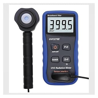UV Meter, Radiation Meter Broadband Filter Wavelength 245nm-305nm Short Wave Broad UV Radiation Tester Ultraviolet LED Light Detector