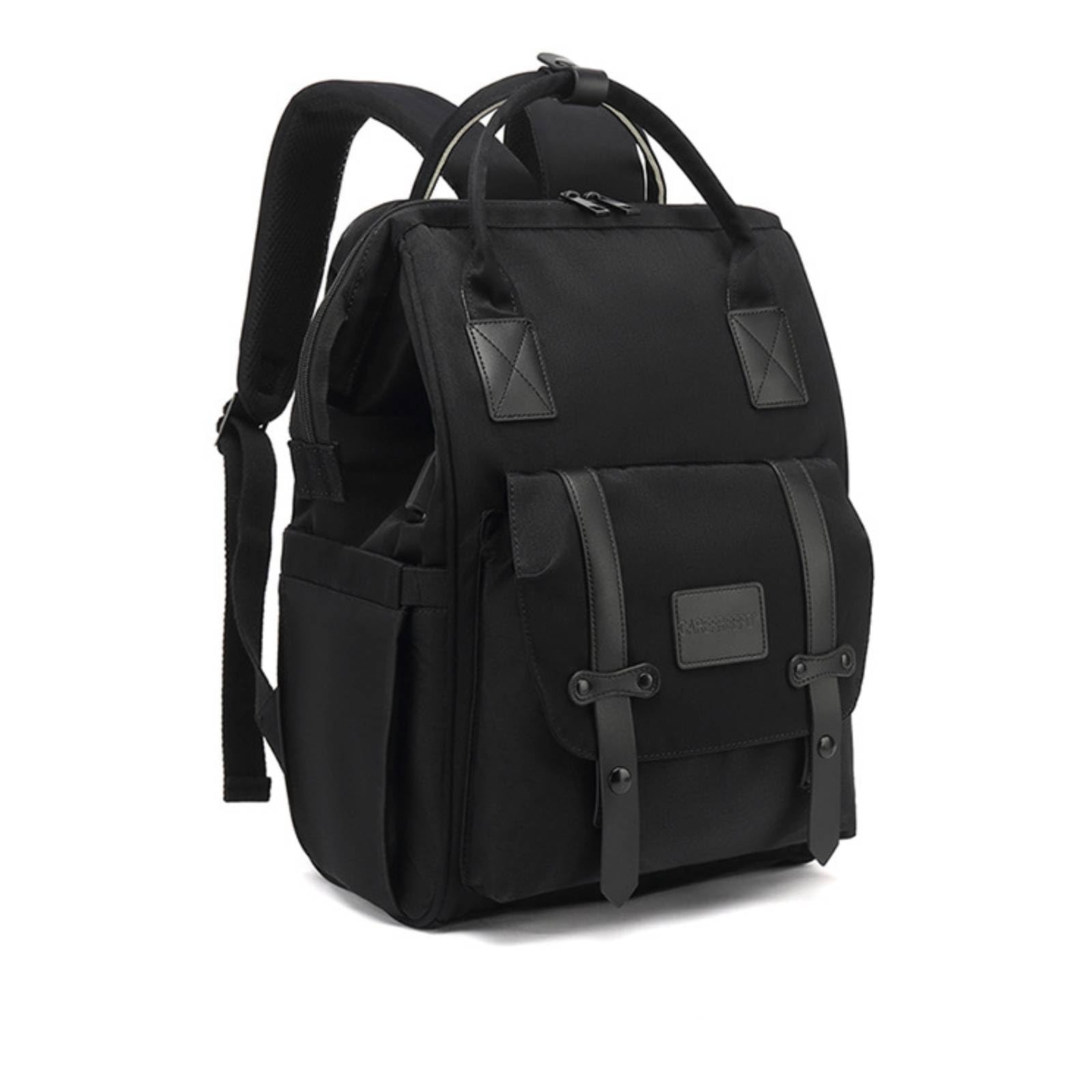 Zaino Fasciatoio Capiente Borsa Fasciatoio a Zaino Pratico per Mamme, Nero, Nero Ateniese