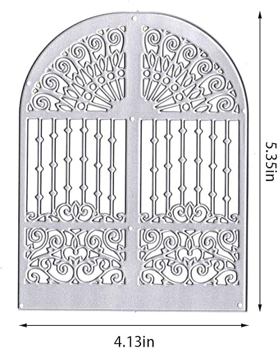 Miniatura 2 de Threetols Troqueles de metal para ventana de puerta para hacer tarjetas, troqueles de corte de marco de ventana de flores para manualidades,