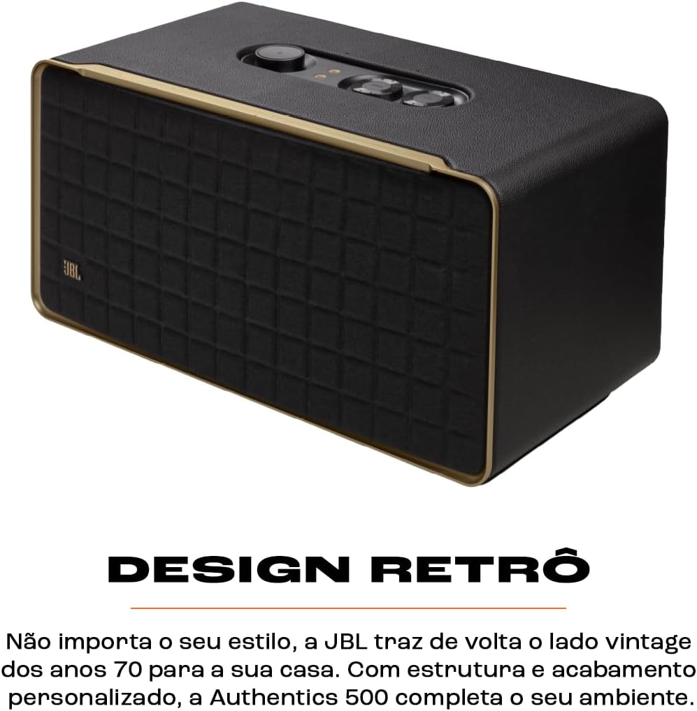 JBL, Caixa de Som, Authentics 500, Dolby Atmos, Wi-Fi e Bluetooth, Com Assistentes de Voz - Preto
