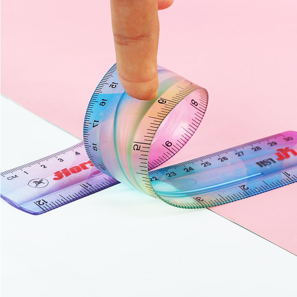 Règles 30 Cm Incassables - Lot De 2 - Transparentes Avec Double Graduation Cm/pouces - Pour école/bureau