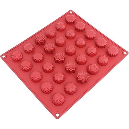Silicone Chocolate Candy Molds [Flower, 30 Cup] - Non Stick, BPA Free, Reusable 100% Silicon & Dishwasher Safe Silicon - Kitchen Rubber Tray For Ice, Crayons, Fat Bombs and Soap Molds
