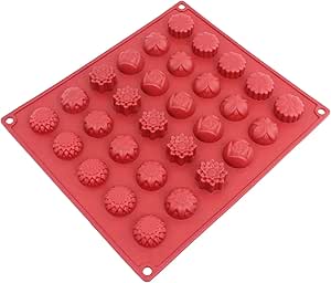 Silicone Chocolate Candy Molds [Flower, 30 Cup] - Non Stick, BPA Free, Reusable 100% Silicon &amp; Dishwasher Safe Silicon - Kitchen Rubber Tray For Ice, Crayons, Fat Bombs and Soap Molds