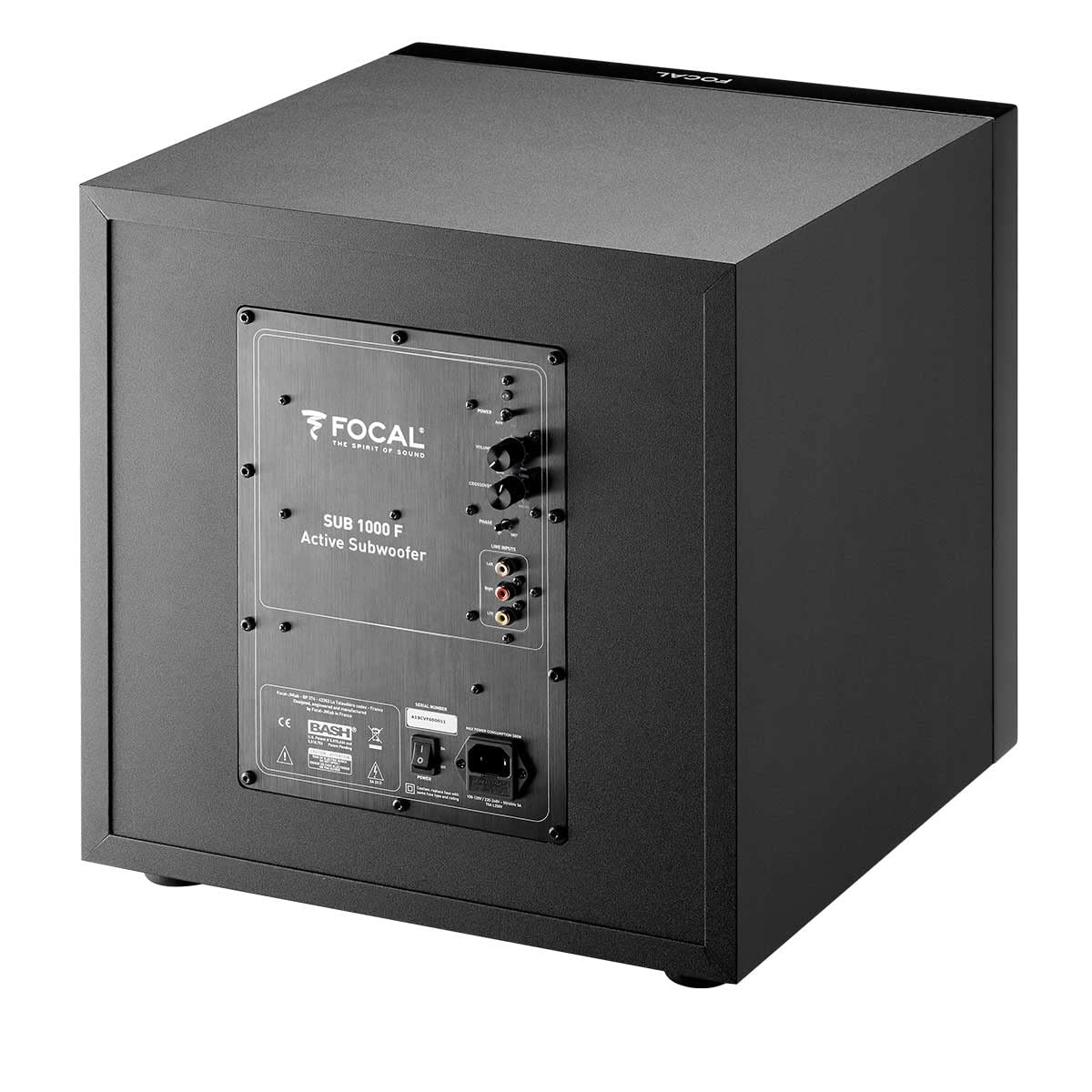 Focal Sub 1000 F Caisson de basse compact amplifié et scellé Noir