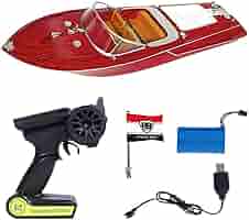 Amazon.co.jp: RCボート25km/h、プールや湖のための木製の穀物
