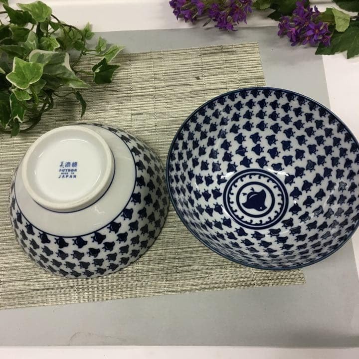 美濃焼 和文様 千鳥18cm深丼 2個