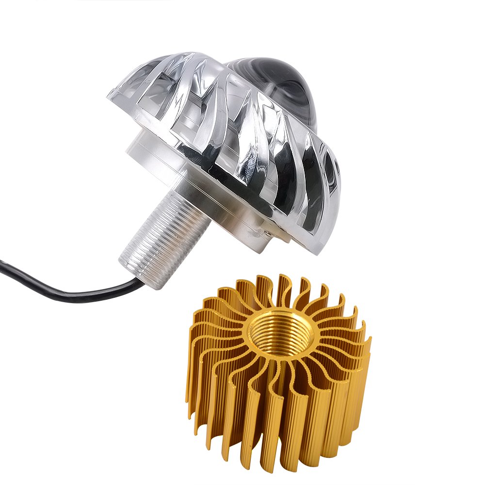 30 W 8000 K Alto/Basso Fascio LED Faro Testa Lampada Angel Eyes Devil Eye Light con Doppia Lente Luce per Moto