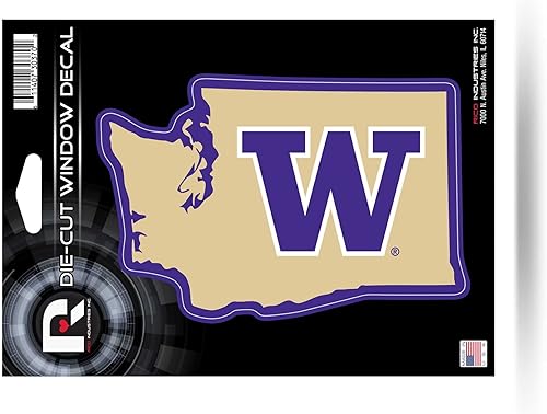 Autocollant Washington Huskies - En forme d'État - 12,7 x 15,2 cm