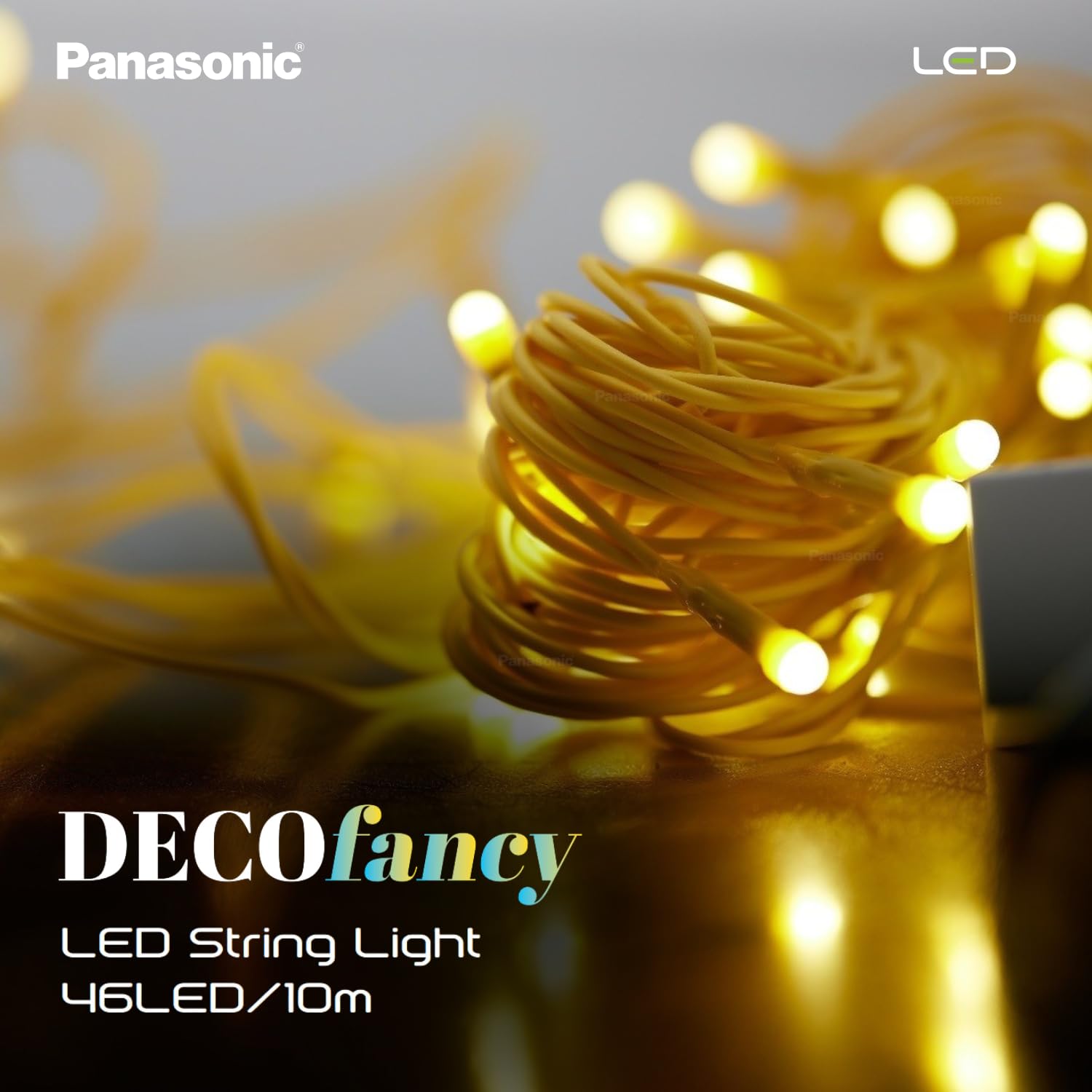 Panasonic Deco Fancy 10 Mtr LED String Light for Diwali, Decorative LED String Light for Ganesh Chaturthi, Christmas Decoration Light (Golden) 3