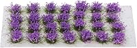 Vista 3 de Warmtree 28 unidades de flores moradas racimo de flores grupos de vegetación, mechones de hierba, modelo de paisaje estático, modelo de bricolaje