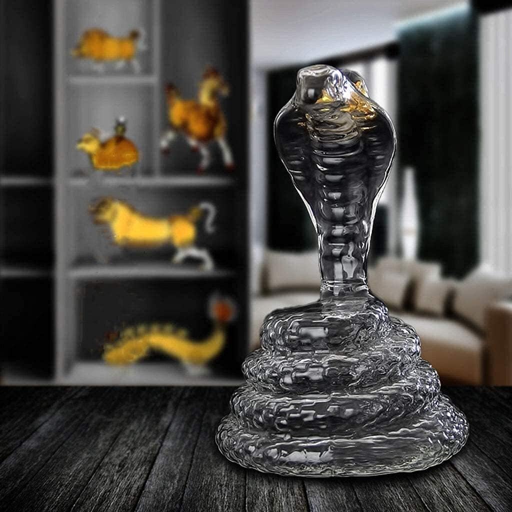 Decanters Whisky Decanter King Snake-Shaped Craft Wine Bottle, 500/1000Mlhigh Borosilicate Whiskey Decanter, Snake Decanter for Liquor, Bourbon Glass cups//98 (Size : 1000ML)