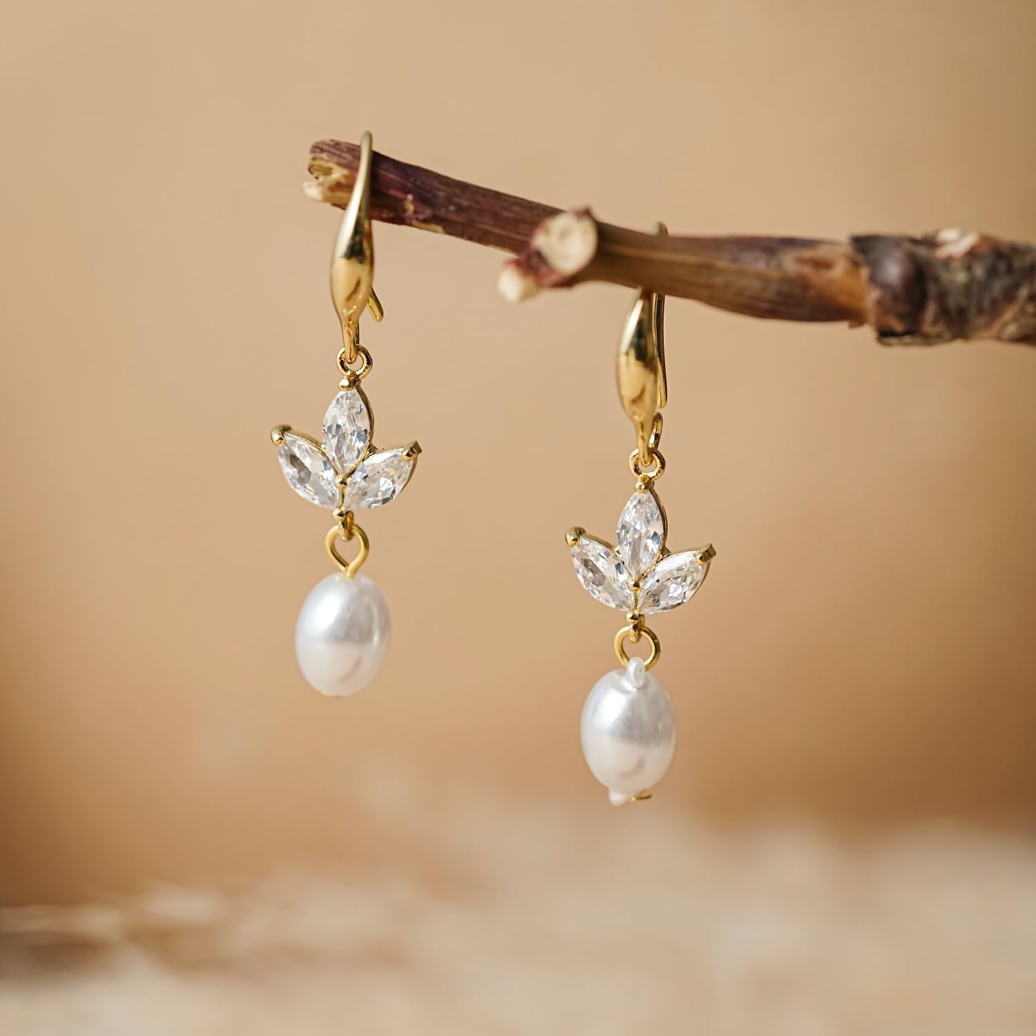 Pearl Dangle Earrings for Women, Dainty Wedding Earrings for Brides Trendy 14K Gold Plated Pearl Drop Earring Cute Prom Jewelry Gifts for Women - Image 7