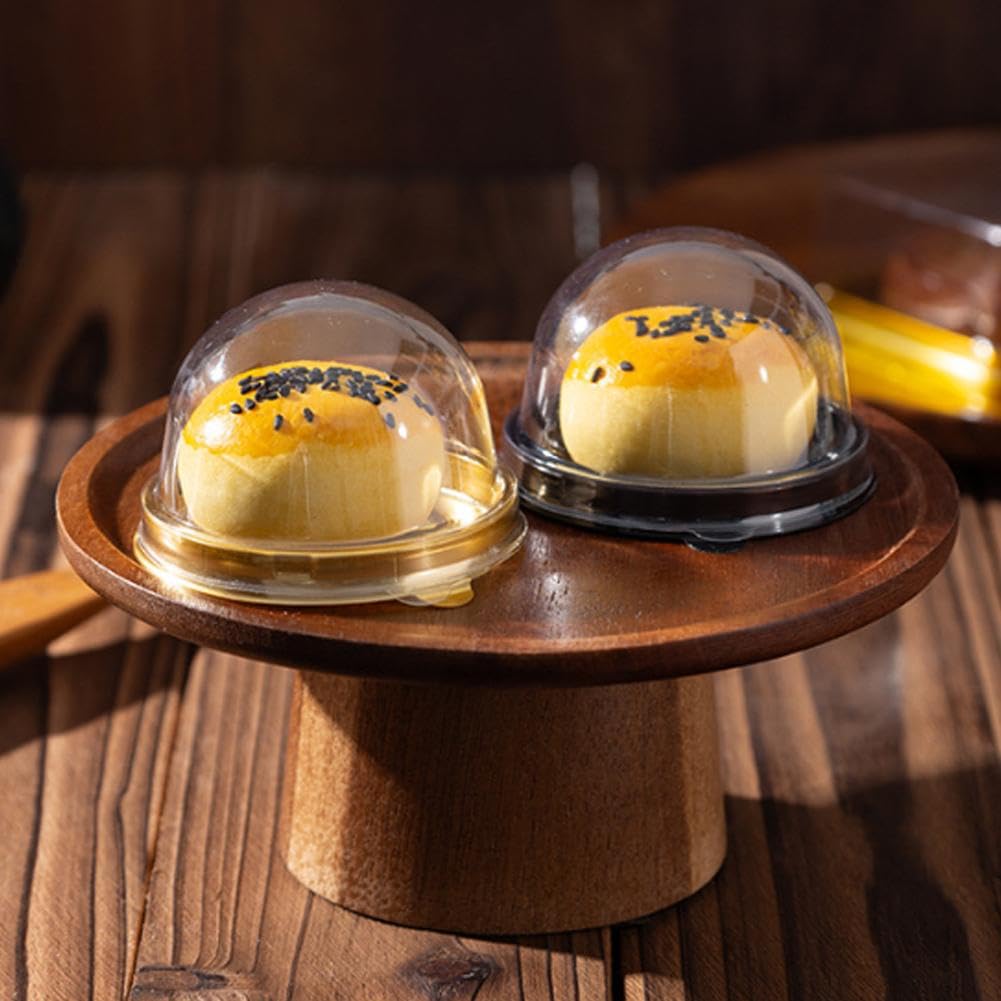 Contenitori trasparenti per cupcake, 50 pezzi, 6 x 4 cm, in plastica trasparente, per muffin, formaggio, pasticceria, dessert, per matrimoni, feste di compleanno (nero)