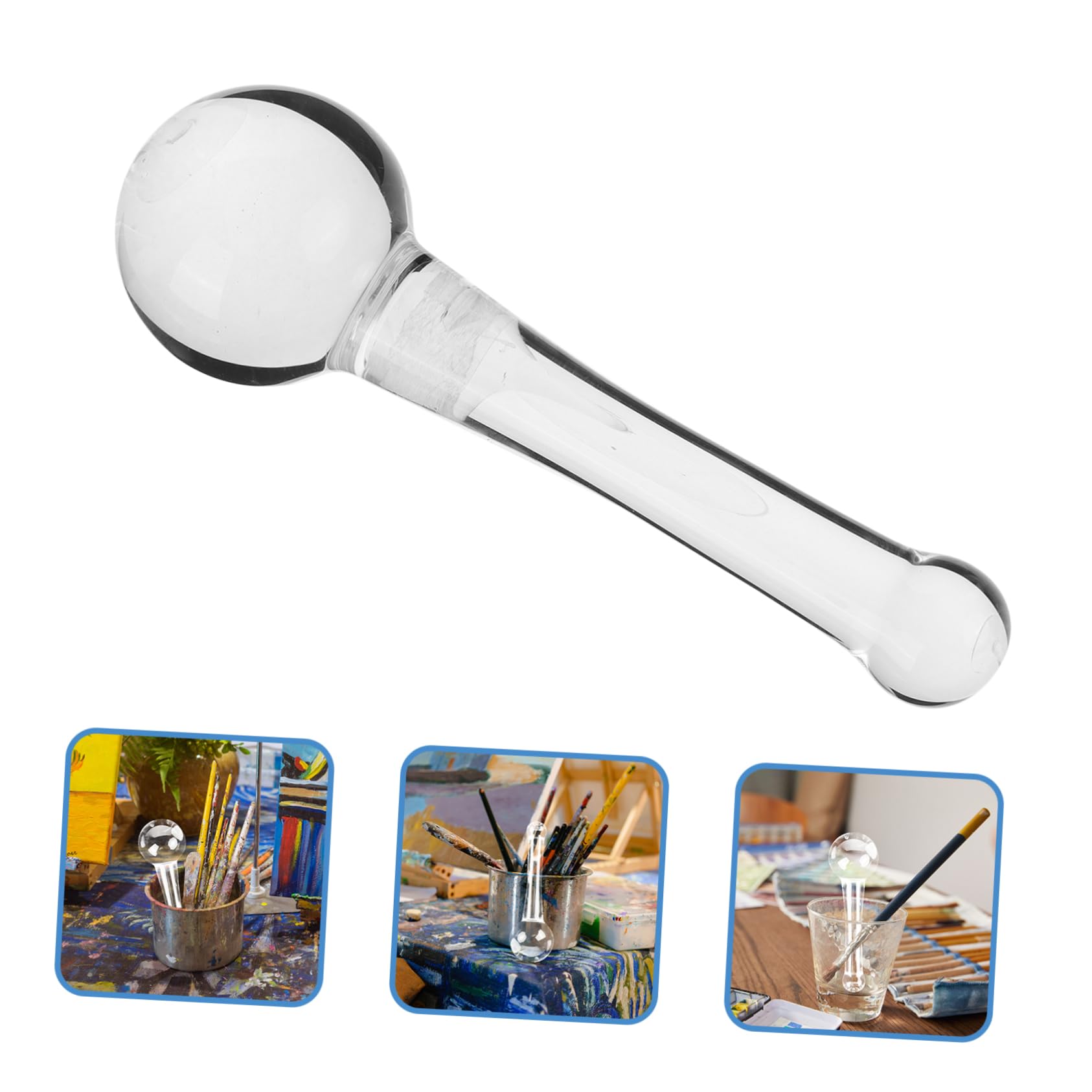 VILLCASE Grinding Pestle Mixing Homemade Paint Tools Watercolor Oil Pigment Muller Cocktail Muddler Medicine Apparatus for Watercolor Pestle for Painting Transparent Glass