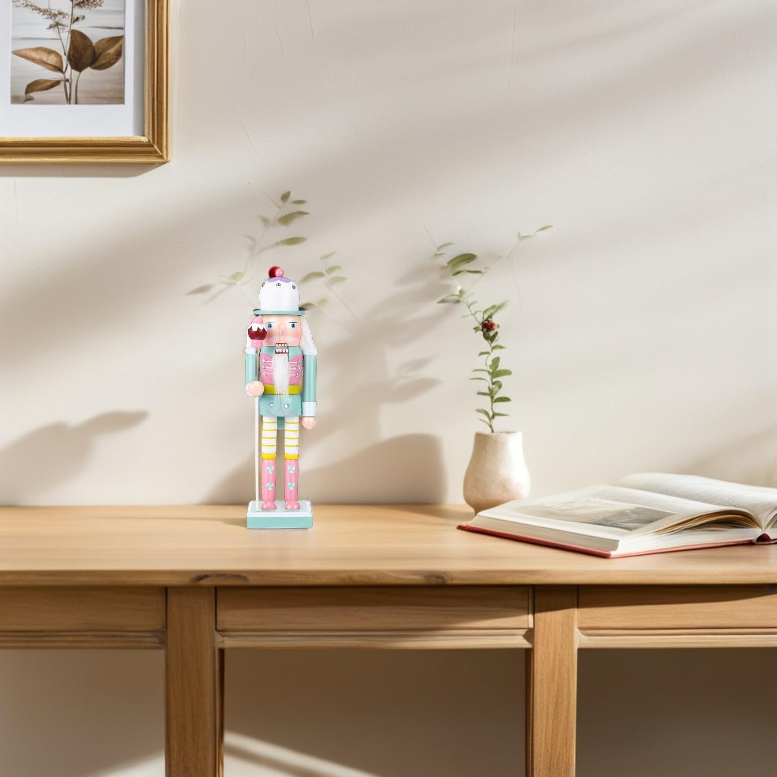 Soldato in Legno 25cm Decorazione Natalizia Classica e Creativa per Tavolo Ufficio e Feste di Natale e Facile da Posizionare