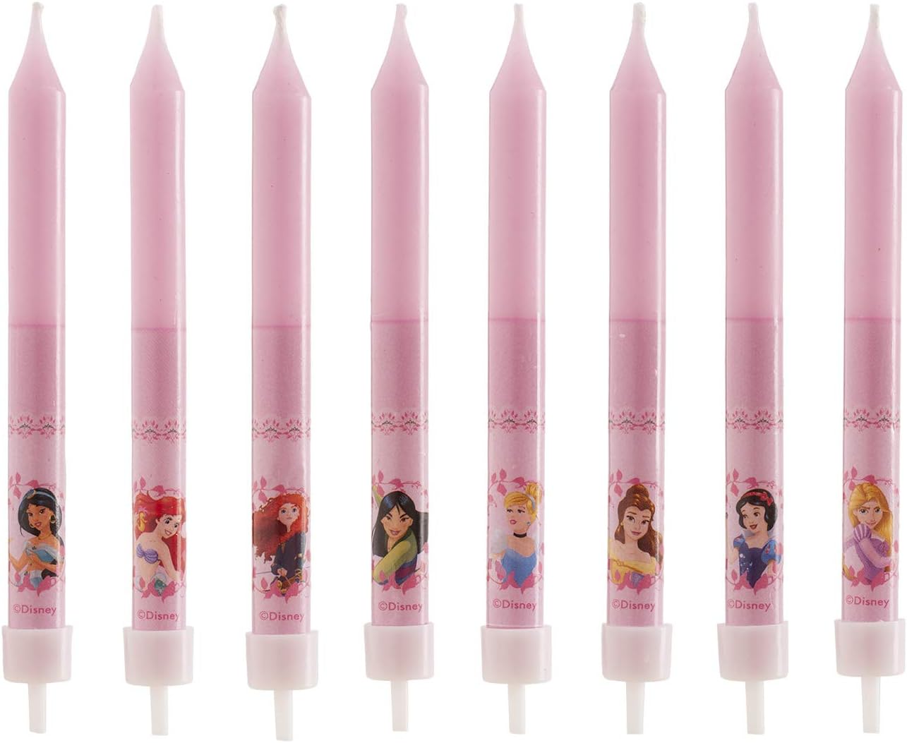 Dekora - Velas de Cumpleaños Infantiles de Princesas Disney de 9 cm - 8 unidades