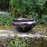 Décoré à la main Cendrier oriental Tatoué Noir - Grand modèle