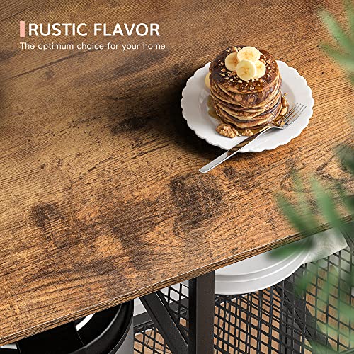 Enhomee 6-Tier Kitchen Bakers Rack With Hutch, Industrial Microwave Oven Stand With Shelves, Kitchen Utility Storage Shelf With Cabinet & 8 Hooks, Kitchen Storage Rack With Hutch, Rustic Brown #TOP6