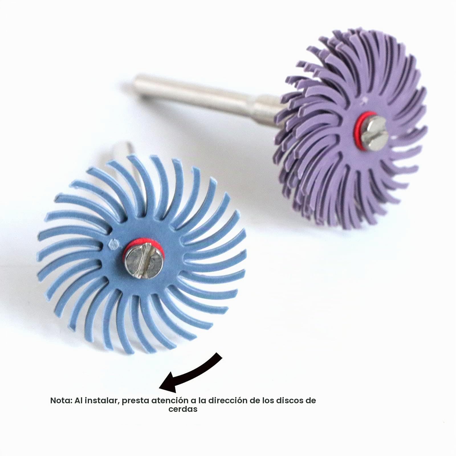 FPPO XFYL50T - Discos de cerdas radiales de 2,5 cm con varilla de 3 mm para herramientas giratorias, rueda abrasiva al por menor para joyas, madera, metal, muela de cerdas con grano 80-2500