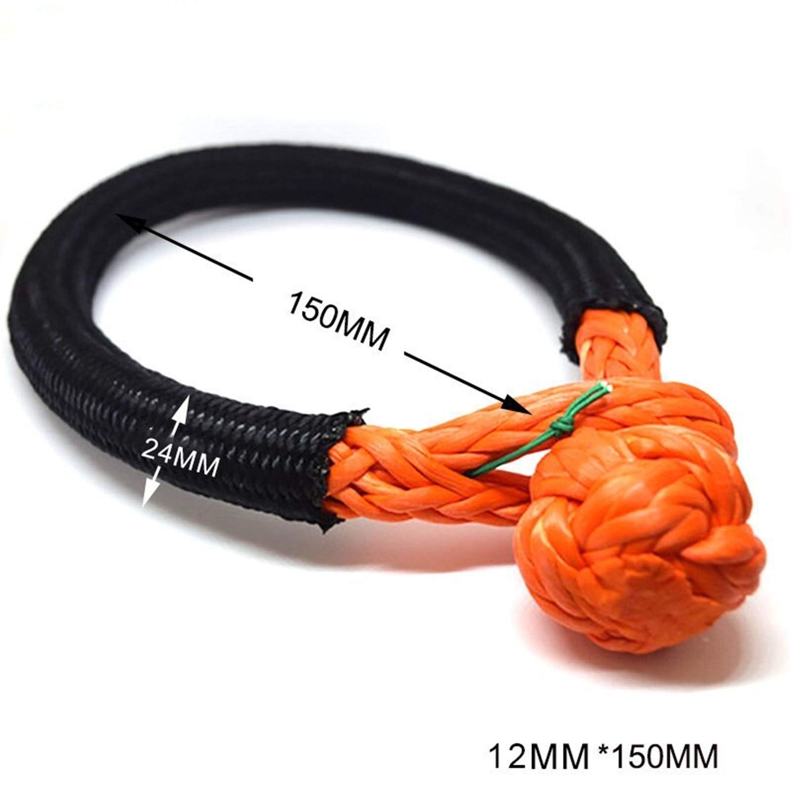 Syntetyczna lina wyciągarki, 25mm * 9m Liny odzyskiwania kinetyczne 12mm * 150mm miękkie kajdany dla 1/2 3/4 ton Truck Durango 4d do pojazdów terenowych 4WD ATV UTV