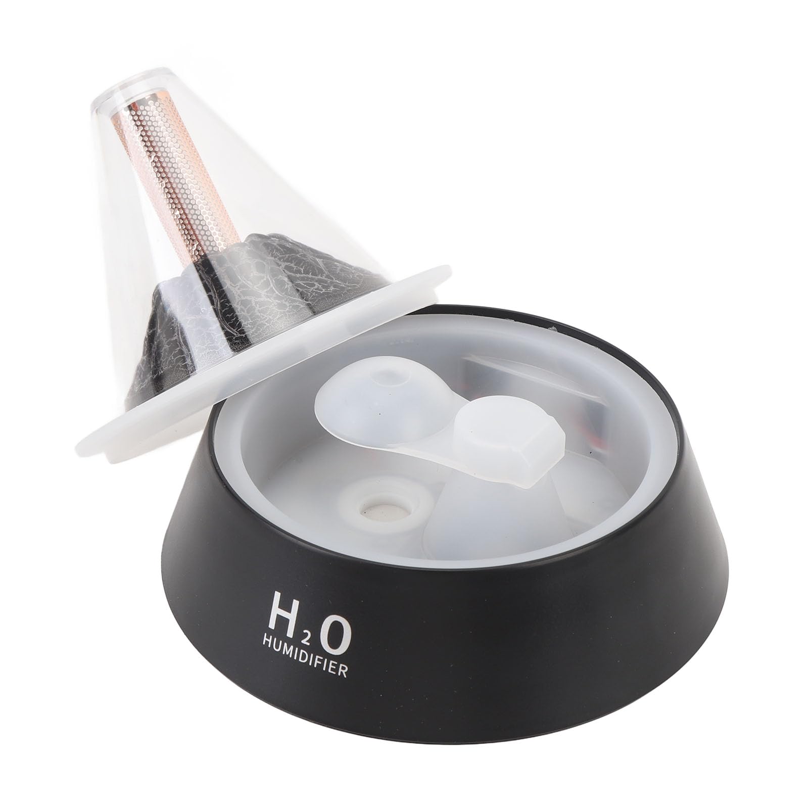 Dyfuzor olejków eterycznych Volcano, nawilżacz powietrza, 80 ml, dyfuzor aromaterapeutyczny z ciepłym światłem RGB, bezwodny, z automatycznym wyłączaniem, do domu, sypialni,