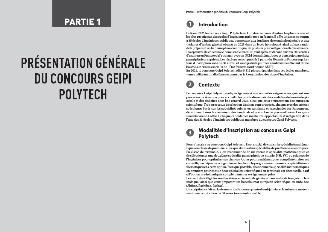 Je réussis mon concours Geipi Polytech – Admissions post-bac Parcoursup + épreuves: Votre concours pas à pas – Rappels de cours – Sujets corrigés – Annales 2024 incluses