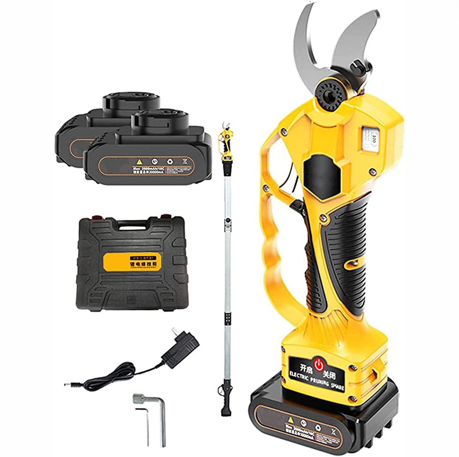 Tijera Electrica Bateria, Tijeras Podar Telescópicas, Jardines Granjas Huertos,Las Tijeras Podar Eléctricas, Usar Parques, Granjas, Huertos, Invernaderos,220v-190cmextensionrod