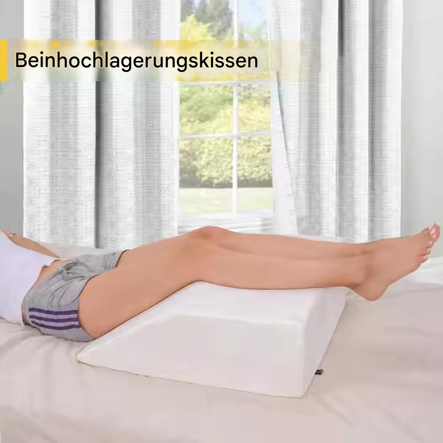 Almohada De Soporte Para Las Piernas Con Cuña De Cama Con Extraíble | Almohada Posicionadora Corporal Para Tobillo Para Sofá Diván Dormitorio Sala De Estar Oficinas Hogar Relajación Lectura