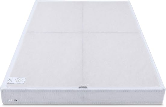 Amazon Basics Smart Box Spring Bed Base, 5-Inch Height Mattress Foundation, Tool-Free Easy Assembly, King, 79 x 75.5 x 5, White