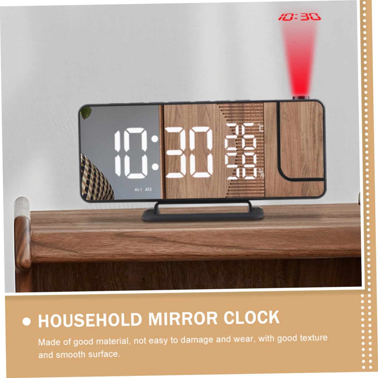 1 Juego Reloj Proyector Multifuncional LED con Termómetro y Reloj Decorativo para Hogar Despertador de Mesa Práctico y Elegante