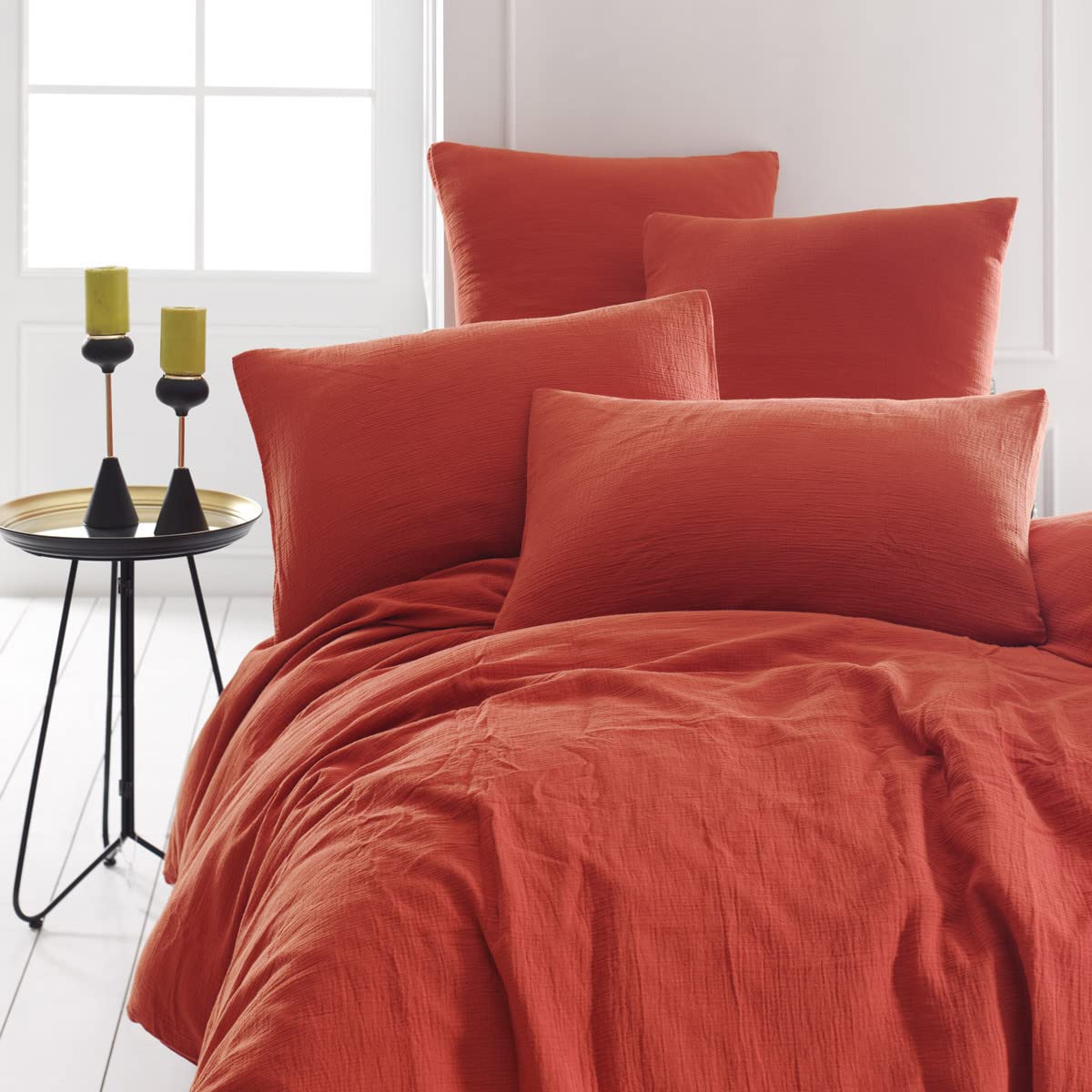 Gaze de coton housse de couette Terracota 240x220 pour lit double