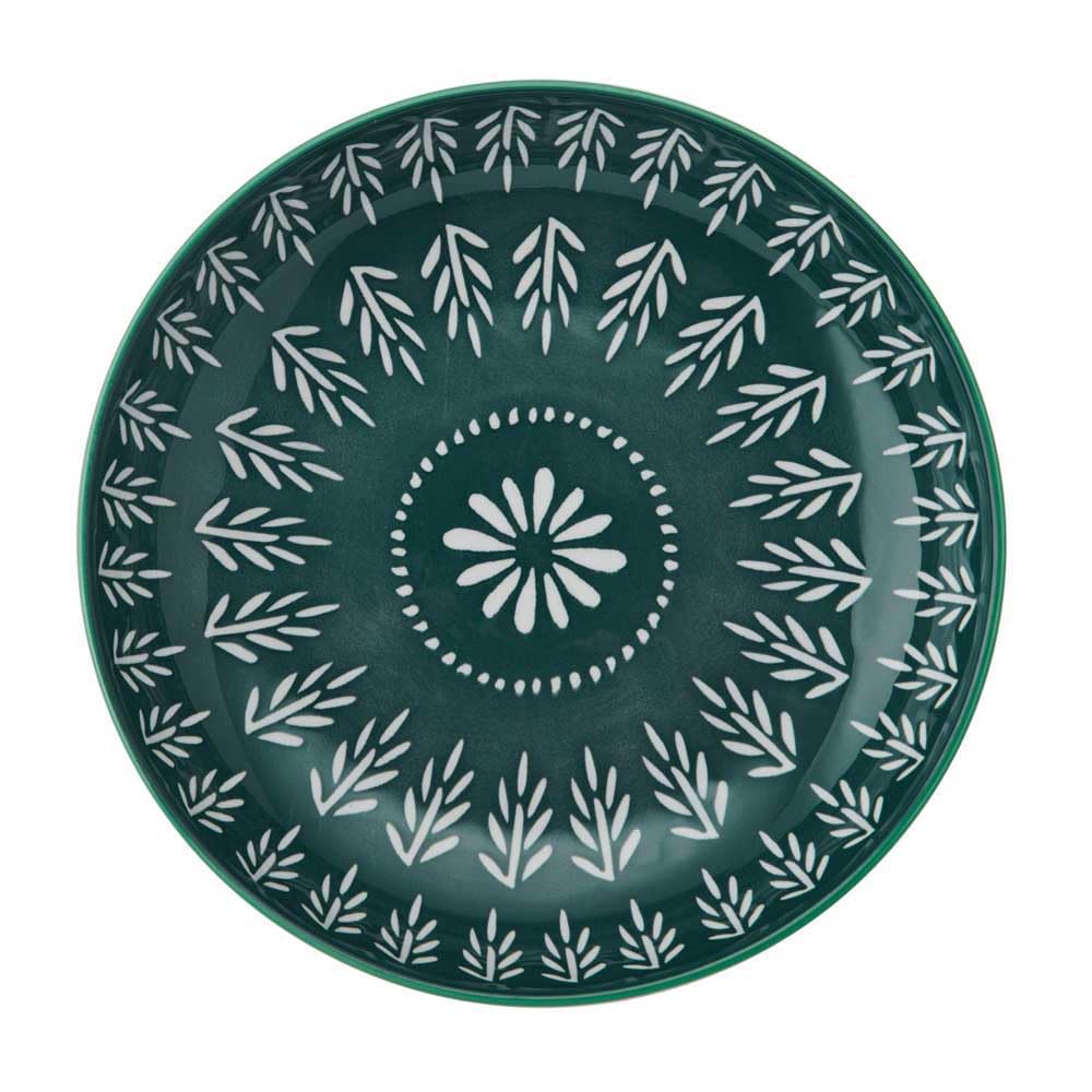 Steingut-Schale mit Volksmuster von Mikasa, 21 cm