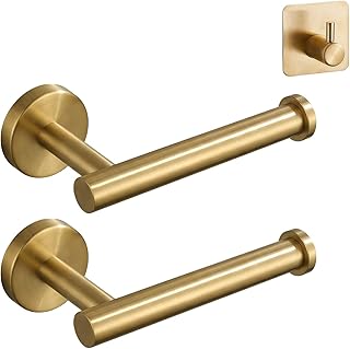 2 Pack Brushed Gold Toilet Paper Holder