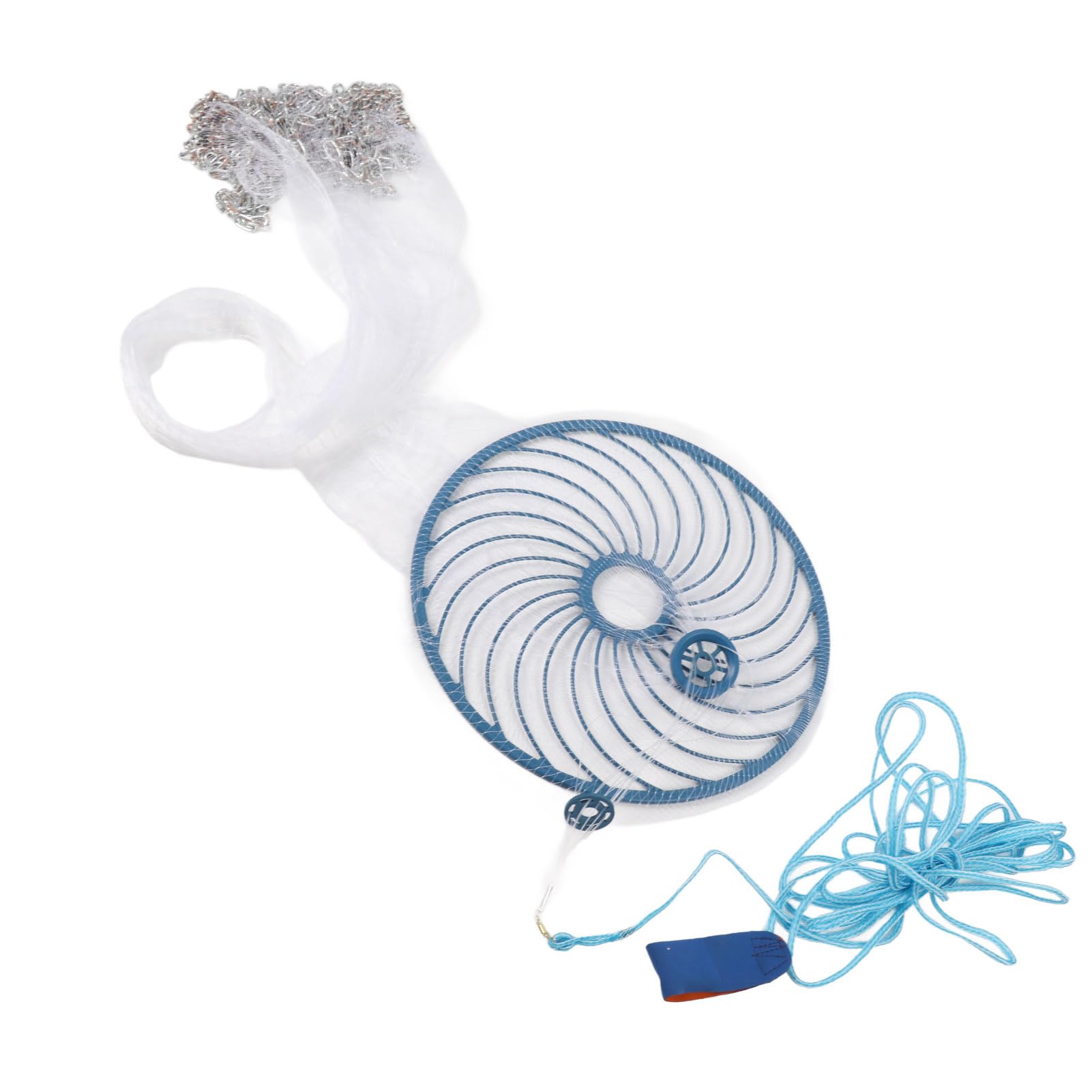 Rete da pesca lanciata a mano da 360 cm Rete da spargimento in nylon resistente per gamberetti, granchi, aragoste, cattura in acqua salata, accessori per la pesca d'acqua d